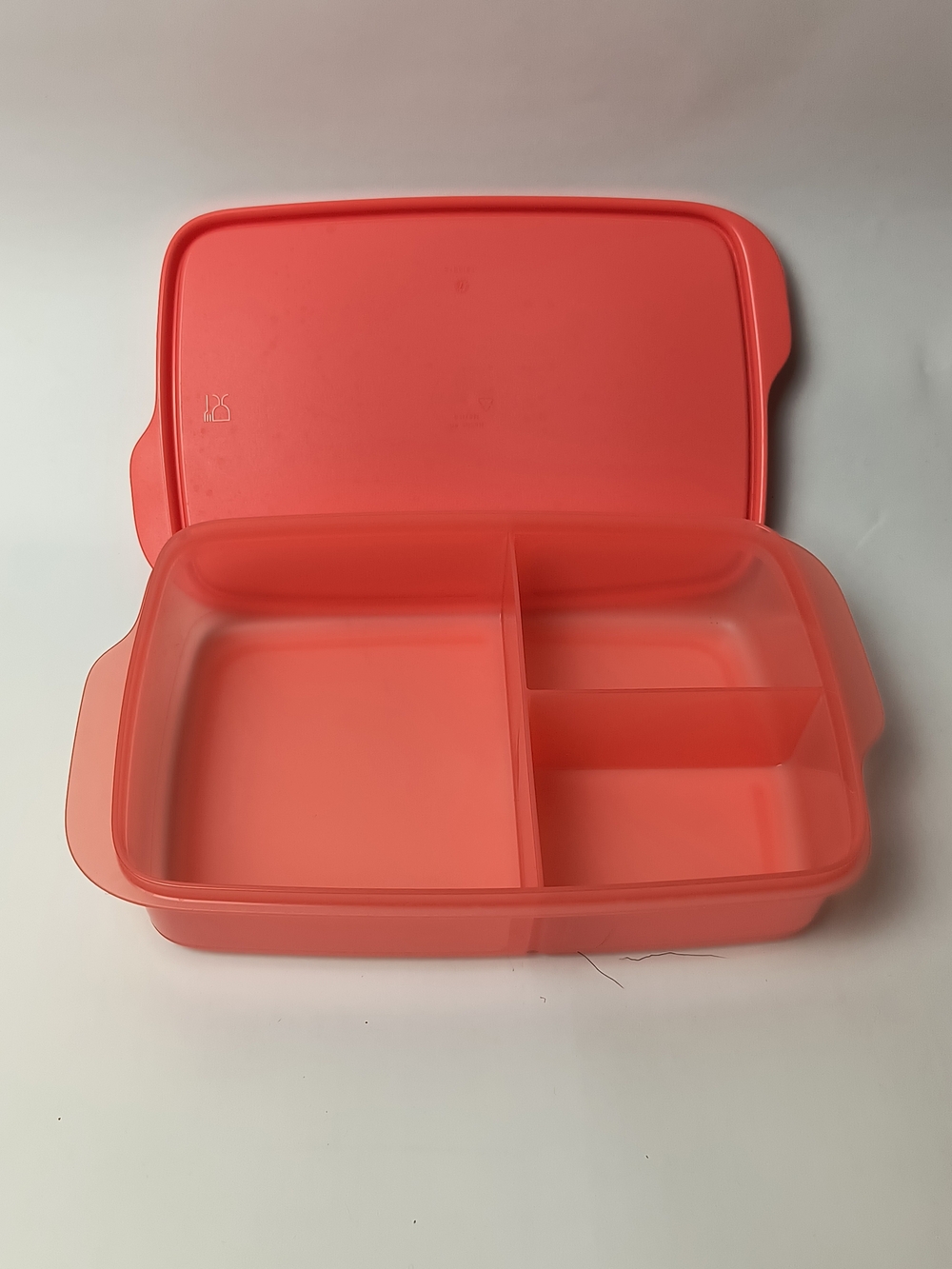 Coral Plastic Divided Meal Prep Container